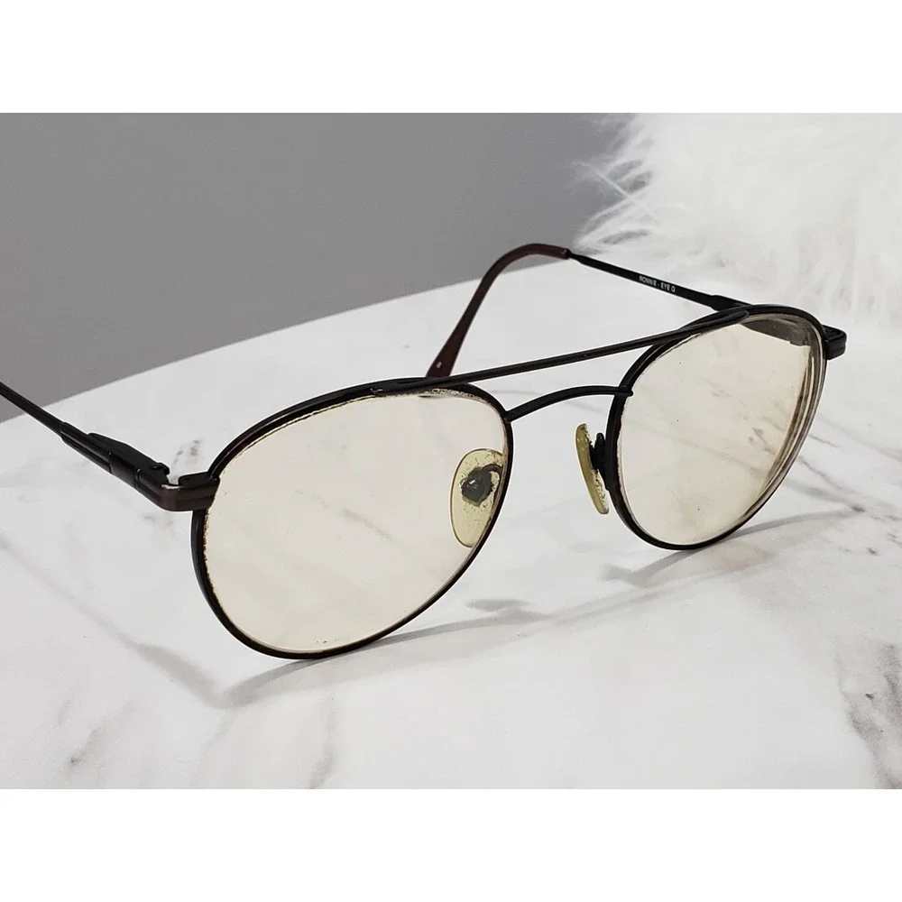 FRAMES Ronnie Eye Q AMBER Tortoise Double Bridge Aviator Eyeglasses 52-21-140
